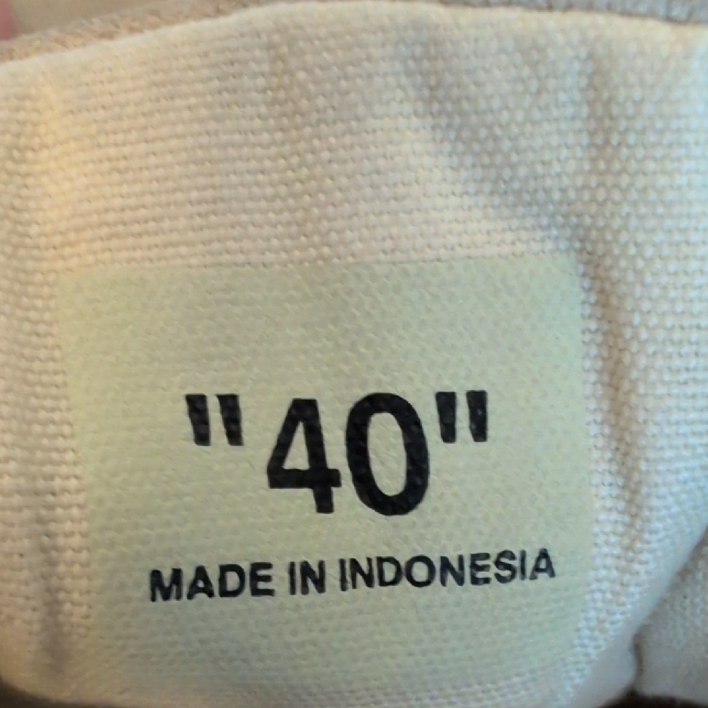 Off-White, Virgil Abloh, Beige Sneakers, Vulcanized Bottom, Size 40 or 8M/9.5W - Picture 4 of 11